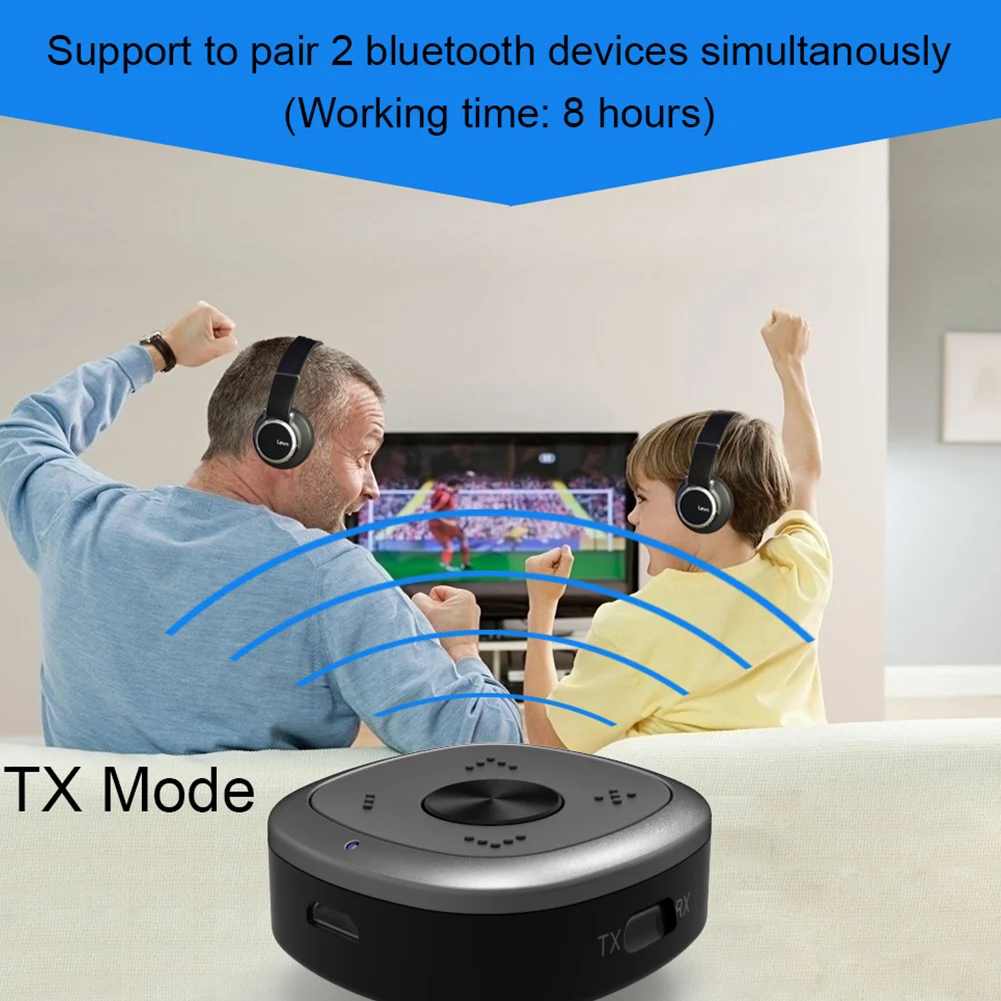 

2-in-1 Wireless HD Long Range Bluetooth V5.0 Adapter Earbuds Transmitter Receiver Portable Video Microphone Audio Light Weight