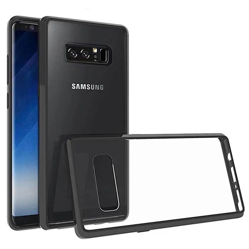 

Soft Silicon TPU/PC Case For Samsung Galaxy Note 8 Fundas Capa Shockproof Crystal Clear Shell Hard Back Cover For Samsung Note 8