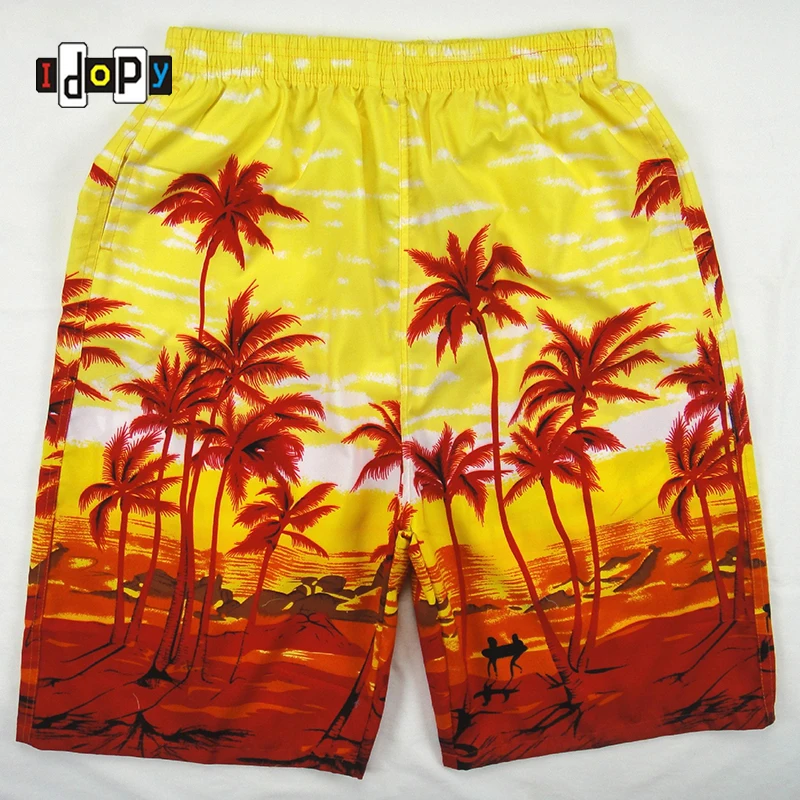 Summer Men`s Beach Shorts Hawaiian Hawaii Floral Printed Plus Size