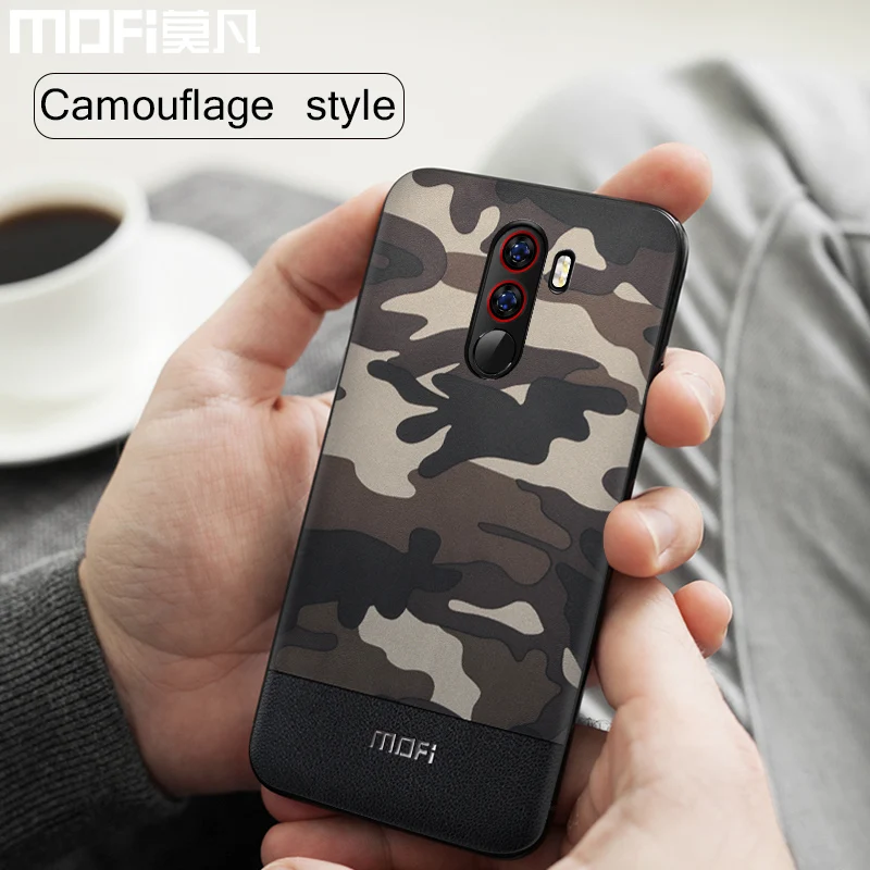 for-xiaomi-pocophone-F1-case-camouflage-color-style-splice-leather-pocophone-F1-back-fundas-capas-MOFi