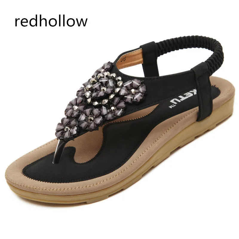 

2019 Summer Women Sandals Comfort Bohemia Flat Women Sandals Woman Flip Flops Crystal Flower Shoes Fashion Sandalias Mujer New