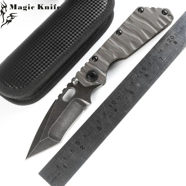 

MAGIC ST SMF Titanium handle D2 blade Ball bearing Tactical Folding Knife camping hunting outdoor survival Knives EDC tools