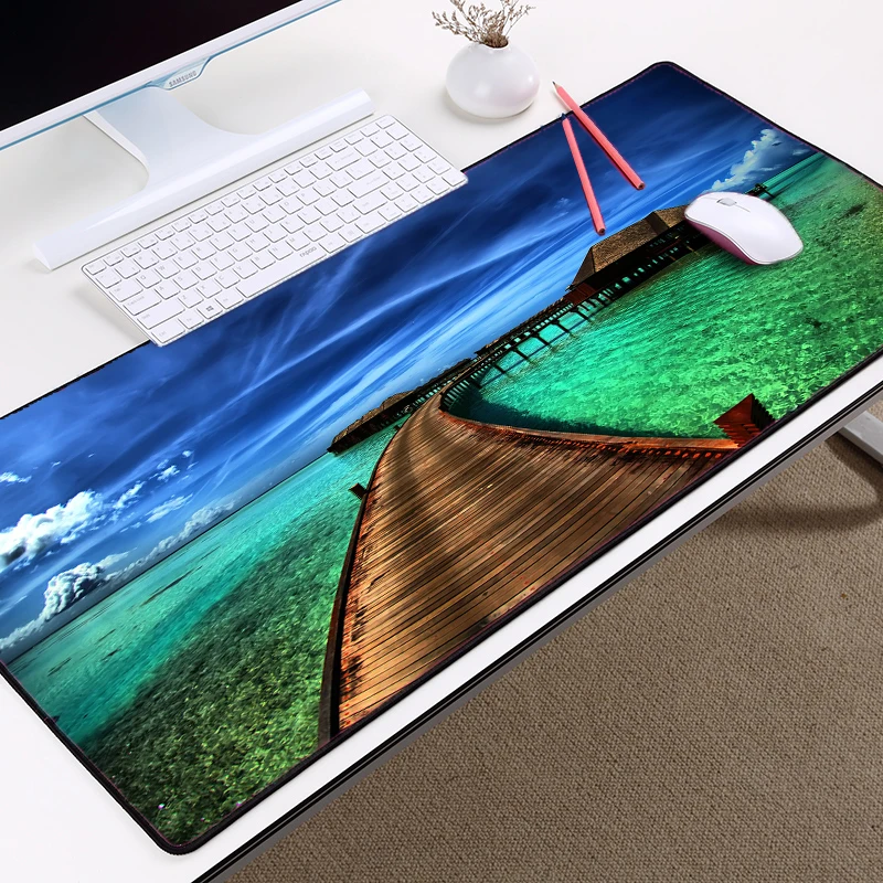  Congsipad The Large Big Size Table Mats Mousepad Personality Style Ocean Scenery Beach Mice Pad Gam