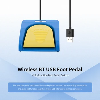 

Wireless BT Foot Pedal Single Switch One Key Customized Keyboard Mouse Video Game Control PC Mac for Tablet Smartphone