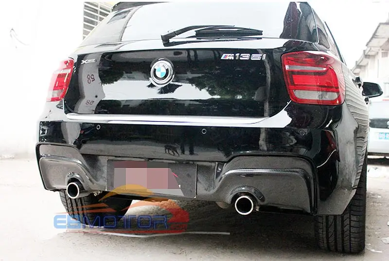 Real CARBON FIBER 3D STYLE REAR DIFFUSER for BMW F20 1-SERIES M TECH M SPORT BUMPER 2011-2014