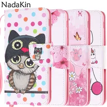 Стильный чехол-книжка с рисунком для samsung Galaxy J3, J5,, J7,, J4, J6 Plus, Note 8, 9, с ремешком, кармашком для денег