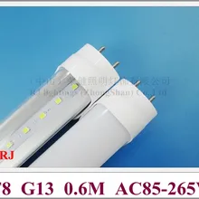 Светодиодный трубки T8 Светодиодный лампа в виде трубки люминесцентная лампа SMD 2835 G13 T8 0,6 м 600mm 2ft 9 Вт 900lm-1100lm AC85-265V