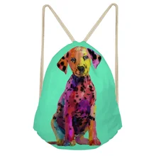 Думаю 3D Милые пятнистая собака Печатных Малыш Drawstring Сумка ежедневно для мужчин's Mochila школьные сумки из полиэстра женщин мужчин Путешествия сумка посылка хранен