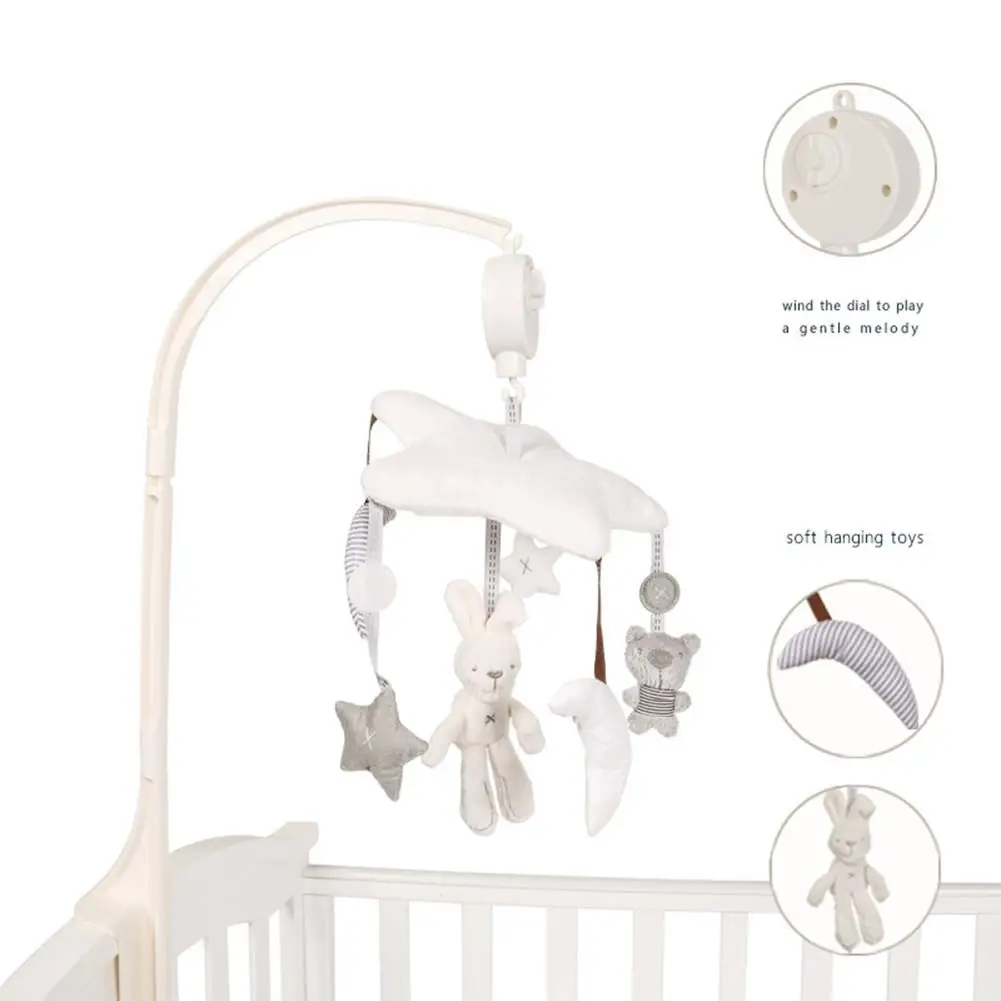 

Baby Bear Bunny Star Five-pointed Star Bed Bell Baby Music Car Hanging Music Box Turn Music Toy Learning Education Newborn Child