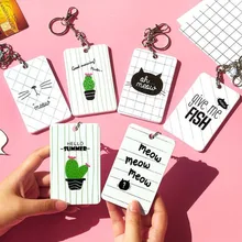 1 шт. Kawaii креативный кактус Кот акриловое приглашение на свадьбу Обложка автобусных банковских и идентификационных кошелек с отделами для карт с застежкой