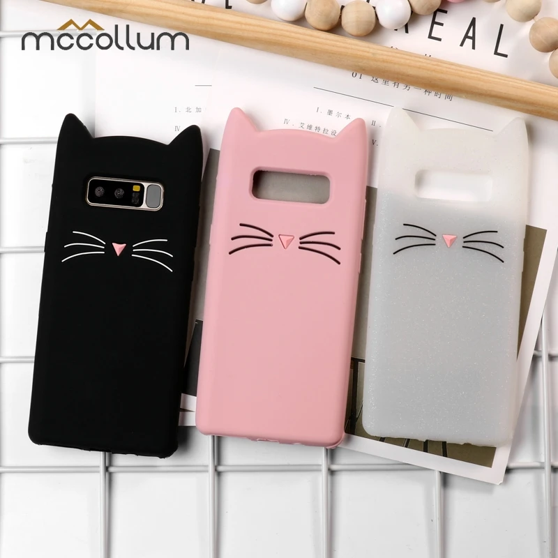 Phone Case For Samsung Galaxy S10 S9 S8 Plus Cases Cute Cartoon Cat Ear Soft Silicone Cover Coque Samsung S7 S6 Edge Note 9 8
