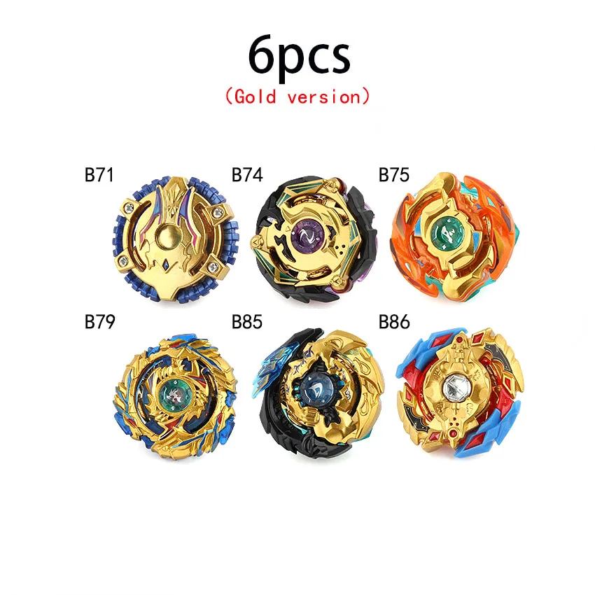 Spin Tops Beyblade Arena Stadium Toupie Spinning Top Metal 4D Fusion Toys For Children With Launcher Handle#E - Цвет: 6pcs no launcher