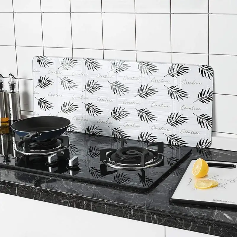 Kitchen Gadgets Frying Oil Splatter Screens Aluminium Foil Plate Gas Stove Splash Proof Baffle Home Kitchen Cooking Tools