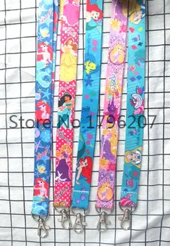 

50PCS Mix Cartoon Princess Neck Strap Lanyard Mobile Phone Charms Key Chain ID Badge Key Chains P-32