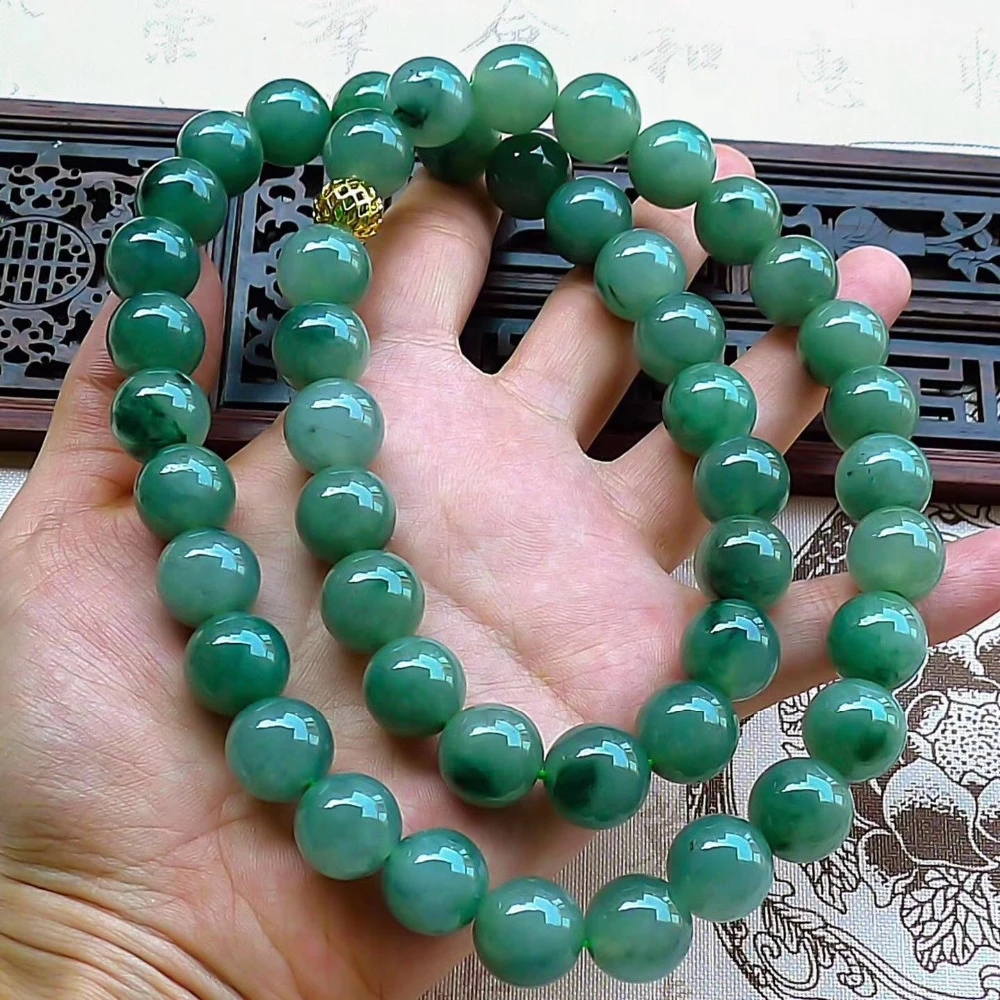 DJade-New Certified Natural Oil Green A Jade Jadeite Necklace\u5e73\u5b89\u6263 Best Gift