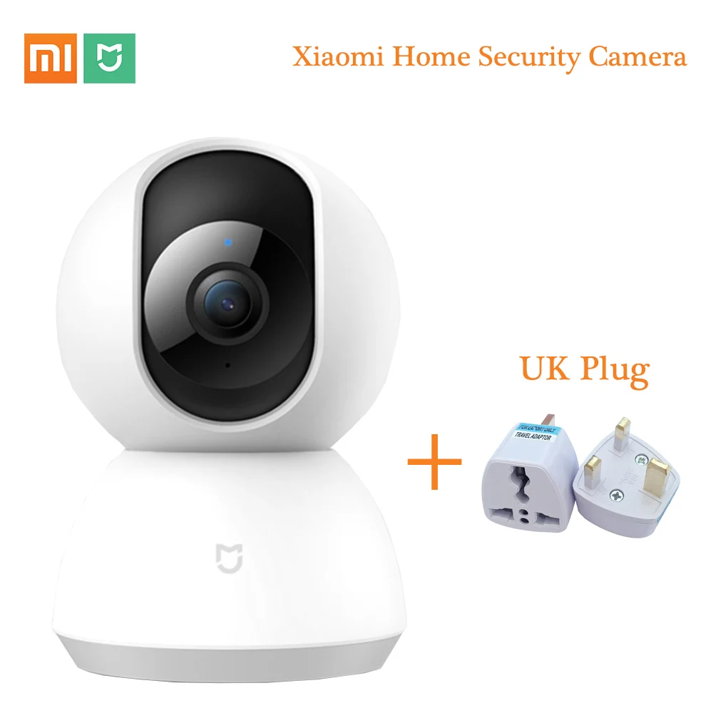 Original Updated Version Xiaomi Mijia Smart IP Camera 1080P WiFi Night Vision 360 Angle Video Security Camera View Baby Monitor - Цветной: UK Plug