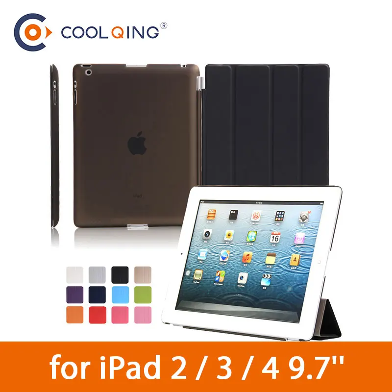

Four Fold Tablets Case For iPad 2/3/4 Smart Wake Up Sleep PC Hard Protective Cover Auto Adsorption Tablet Case For iPad 2 Case