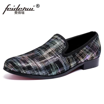 

Plus Size 2018 Round Toe Slip on Man Handmade Moccasin Loafers Genuine Leather Comfortable Men's Red Bottom Casual Shoes SL590