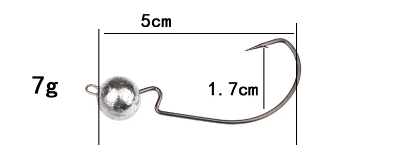 Новинка 5 шт. 3,5 г 7 г 10 г открытые свинцовые Крючки рыболовные, приманки Мягкая приманка червяк металлический джиг острый крючок mustad - Цвет: B