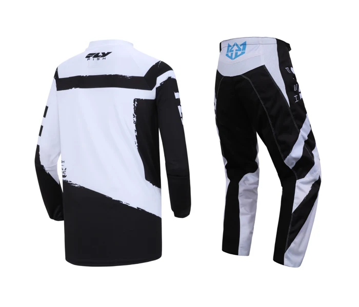 Fly Fish черный/Hi-Vis F-16 Джерси и брюки комбинированный набор MX/ATV/BMX/MTB '18 gear Dirt Bike Racing