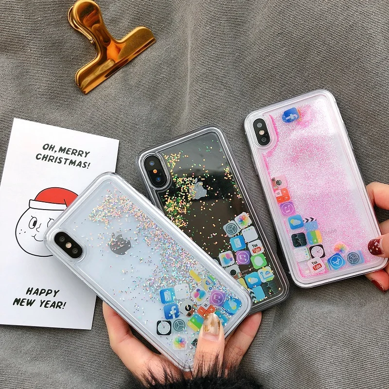 Прозрачный черный/белый/розовый блестящий чехол для iphone 6/6S 7 8 Plus X XS XR MAX|Бамперы| |