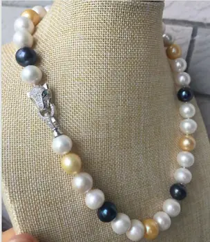 

charming 11- 12mm south multicolor pearl necklace 18"