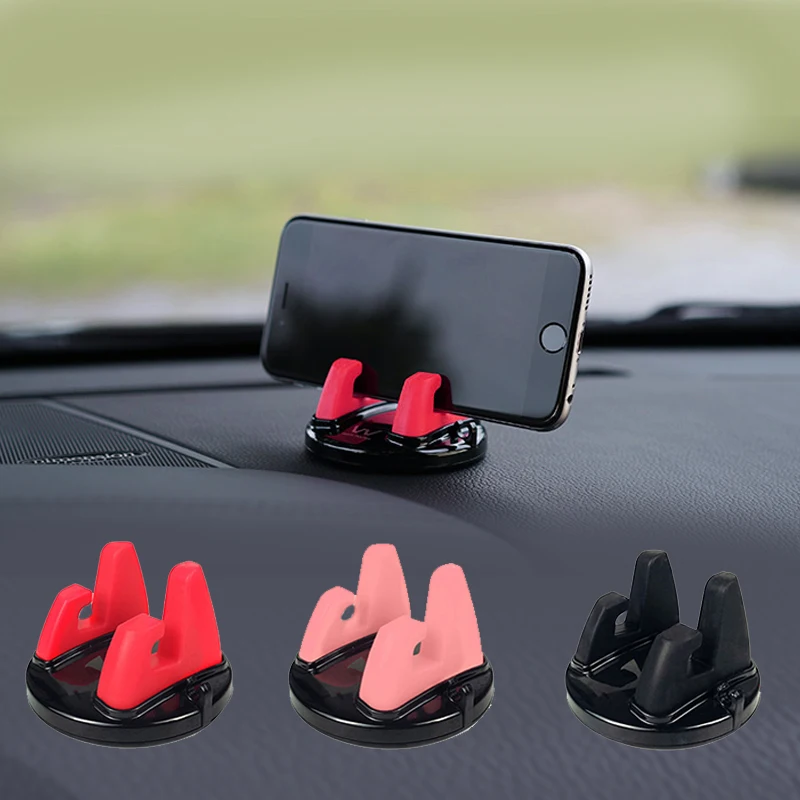 Universal Car Ornament Phone Holder 360 Degree Rotation PC + Silicone