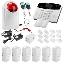 Охранные GSM системы сигнализации металлический пульт дистанционного управления голосовые подсказки беспроводной двери сенсорный ЖК-дисплей проводной сирена комплект SIM SMS GSM сигнализация