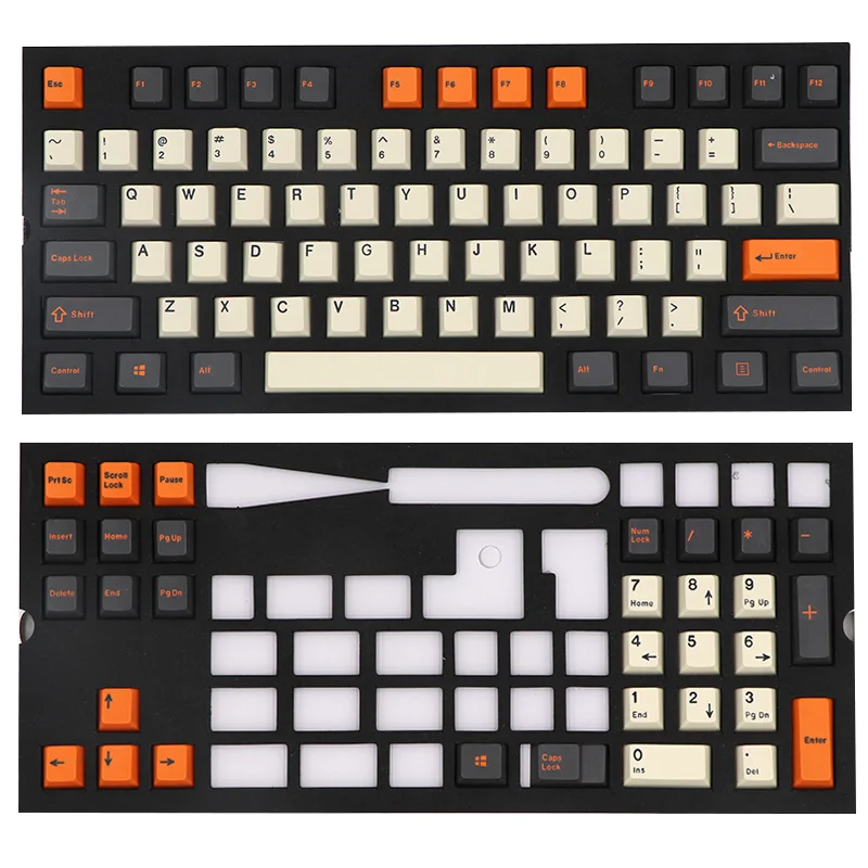 BGKP Углеродные Doubleshot PBT Keycaps с верхней боковой печатью 108Key 87Key 61Key для Cherry MX