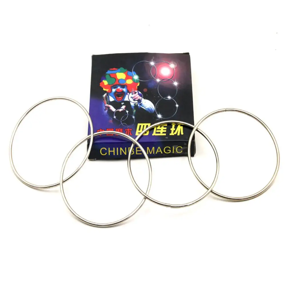 

RCtown 4pcs Chinese Linking Rings Magic Toy Metal Rings Four Serial Rings Street Magic Show Classic