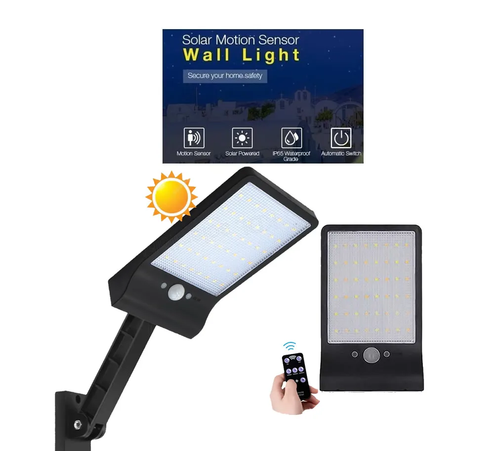 

remote control rotate bracket solar street light 48 LED Solar Lights Power Solar Motion Sensor Outdoor Light,Solar Powered Wirel