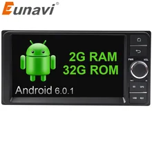 Eunavi Quad Core 2 DIN Android 6.0 2 г Оперативная память dvd-плеер автомобиля для Toyota Hilux Vios старый Camry Прадо RAV4 Prado 2003-2008 автомобилей Радио