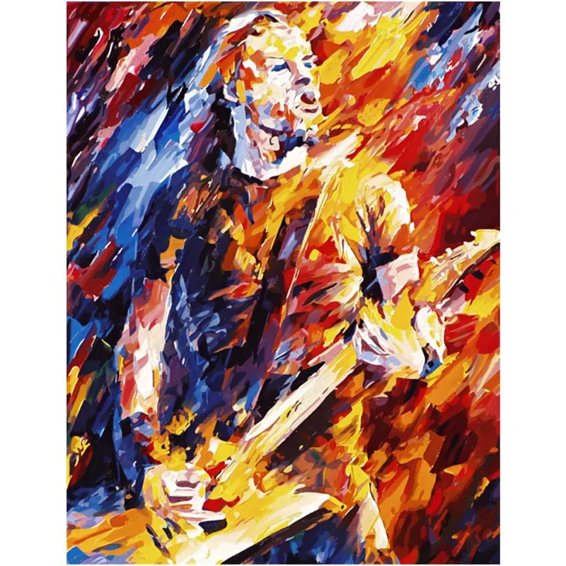 Красочный джазовый музыкант рок-ролл картина маслом картины по номерам цифровая картина раскраска вручную уникальный подарок украшение дома