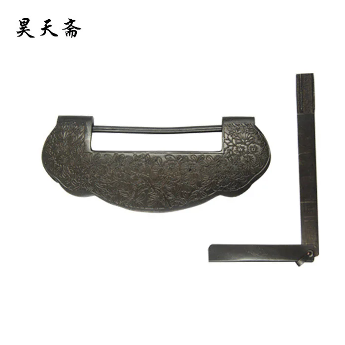 

[Haotian vegetarian] antique copper ingot lock / Tongsuo / Ming and Qing antique furniture, brass fittings HTH-002