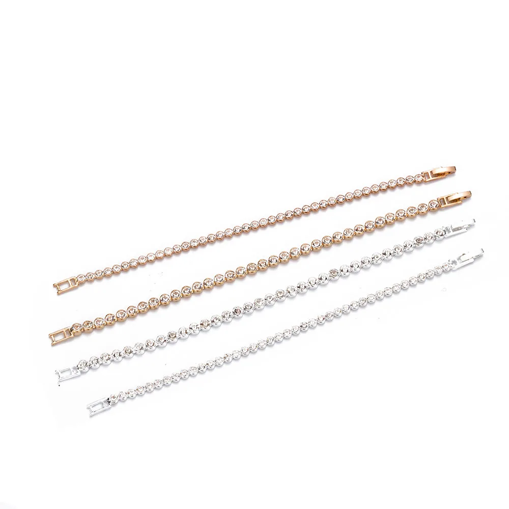 

Fashion Romantic Women Crystal Zircon Beaded Bracelet Gorgeous Shining Charm Jewelry Gift Alloy Bracelets