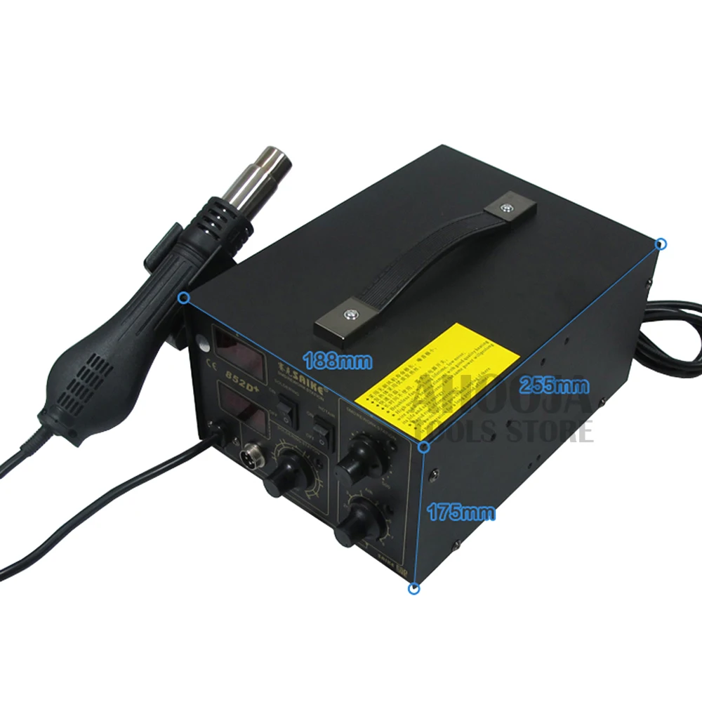 Паяльная станция SAIKE 852D + цифровой тепловой фен с помпой для распайки и ремонта