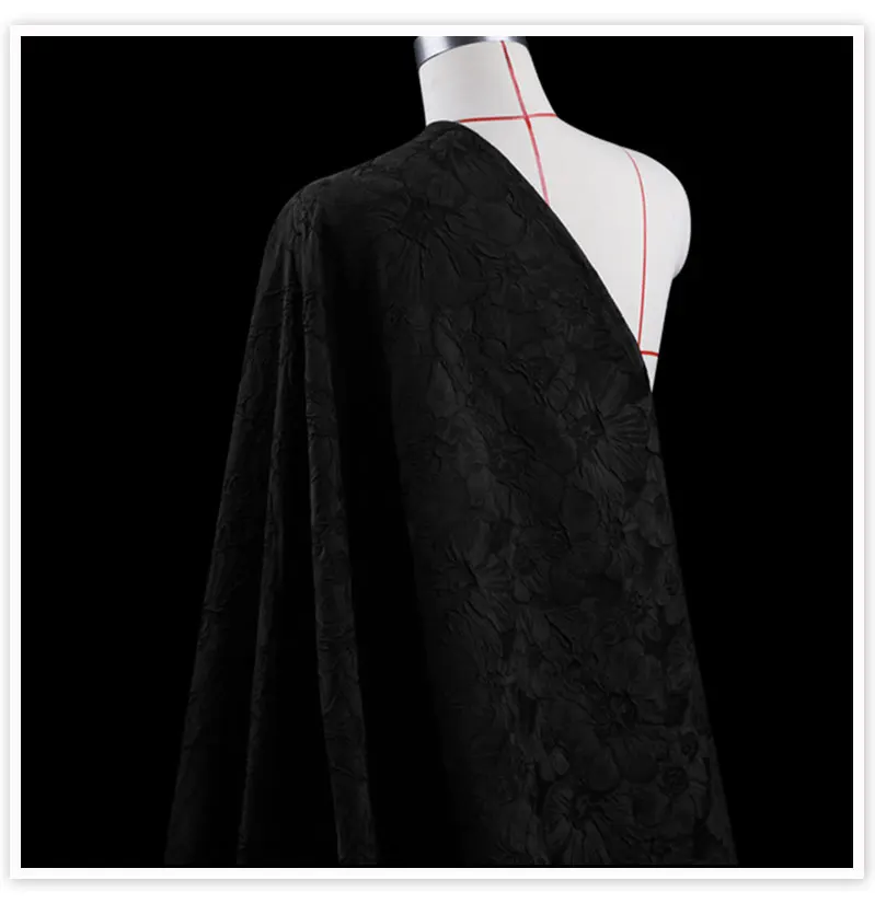 Франция стиль роскошный черный розовый синий 3D Цветочный из жаккардовой парчи для платья пальто жаккард tissu tecidos SP4769
