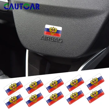 

Car Styling 50Pcs Coat of Arms of Russia Car 3D Decoration Stickers Decals Russian Federation Eagle Emblem Laptop phone Decals