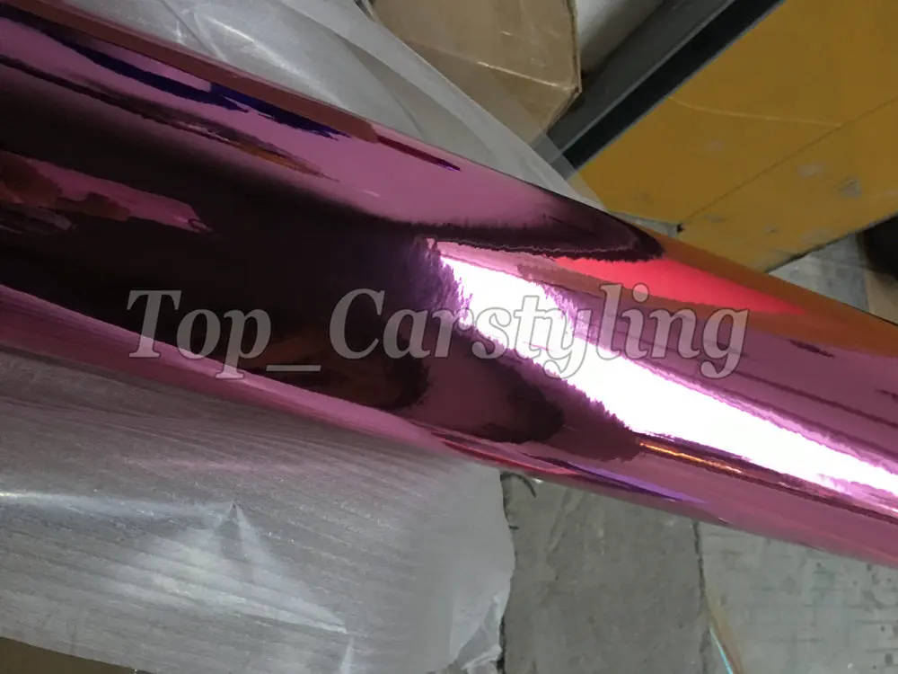 stretchable chrome mirror car wrap pink vinyl wrap foil hexis foil 3M 1080 (2)