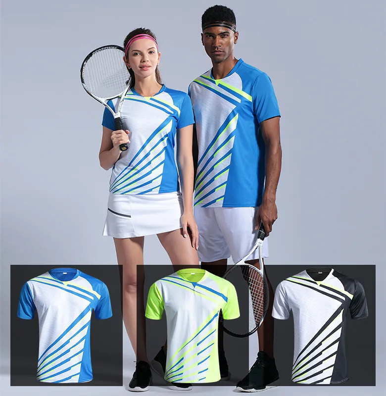 

Running Shirt Sportswear Quick Dry Badminton Shirt Women Men Tennis Game Short Sleeve Fitness Running shorts and skirt