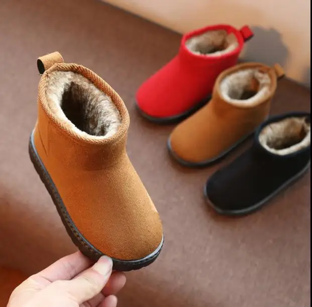 

2018 new children's thick warm boots boys winter girls plus velvet cotton boots