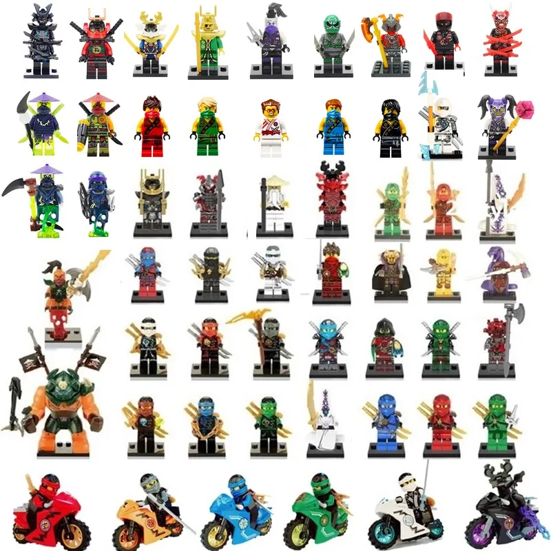 

Compatible Ninjago Sets NINJA Heroes Kai Jay Cole Zane Nya Lloyd With Weapons Action Christmas Gifts Toys for children