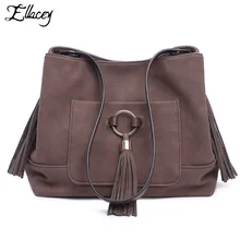 2016 ELLACEY Marke Vintage Frauen umhängetasche Retro Quaste Eimer Tasche Frauen Handtasche Mode CrossBody Tasche Casual Umhängetasche