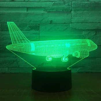 

Air Transport Aircraft 3D 7 Color Lamp Visual Led Night Lights For Kids Touch Usb Table Lampara Lampe Baby Sleeping Nightlight