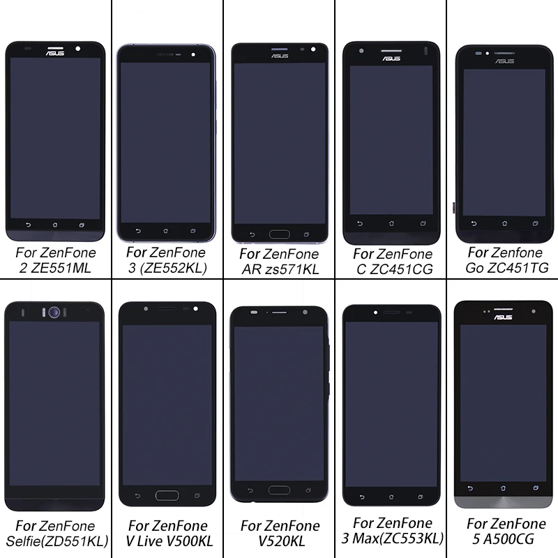 

For Asus Zenfone Go ZC451TG ZB500KG V520KL LCD Display Touch Screen Assembly with Frame For AR ZS571KL C ZC451CG Selfie ZD551KL