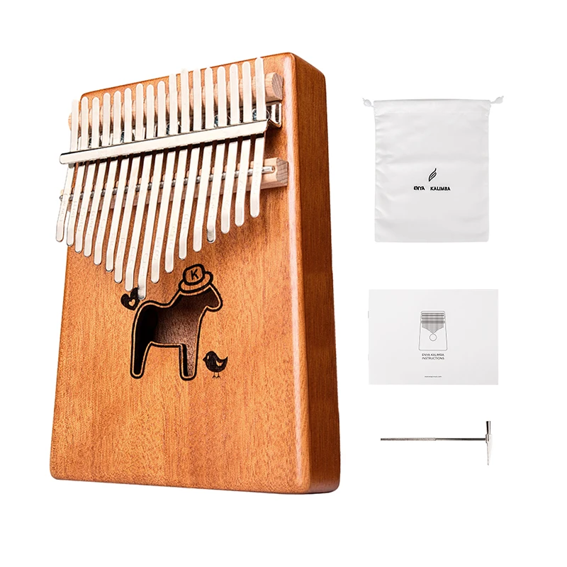 

Enya 17 Keys Kalimba Thumb Finger Piano High-Quality Solid Wood Mahogany Body Musical Instrument With Learning Book Tune Hammer