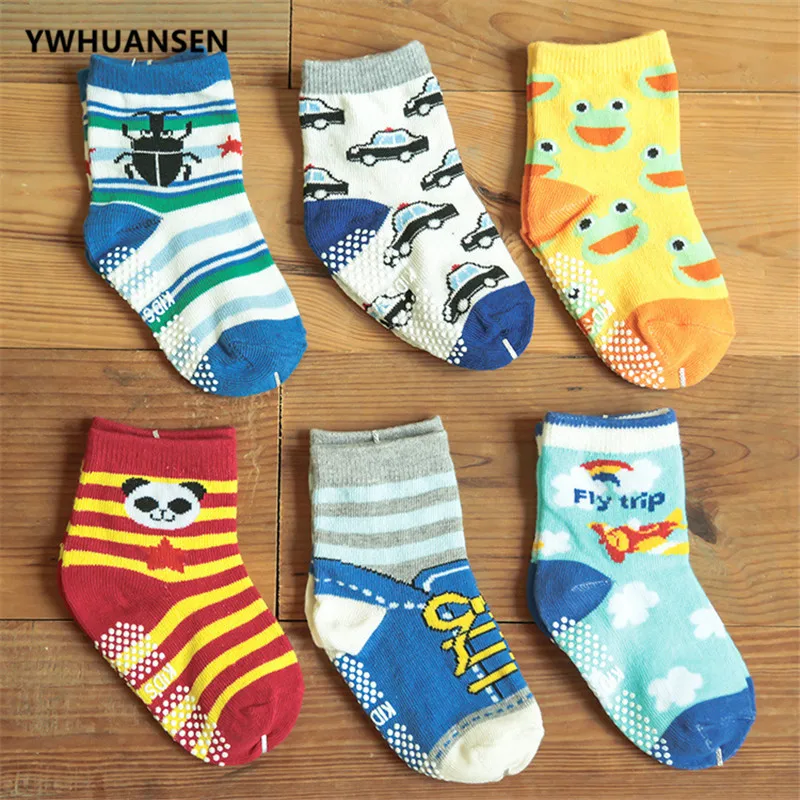YWHUANSEN 0-2 Yrs Anti-slip Baby Socks For Boys Girls Recem Nascido Non-slip Calcetines Baby Socks Newborn Meia Infantil Menino 2