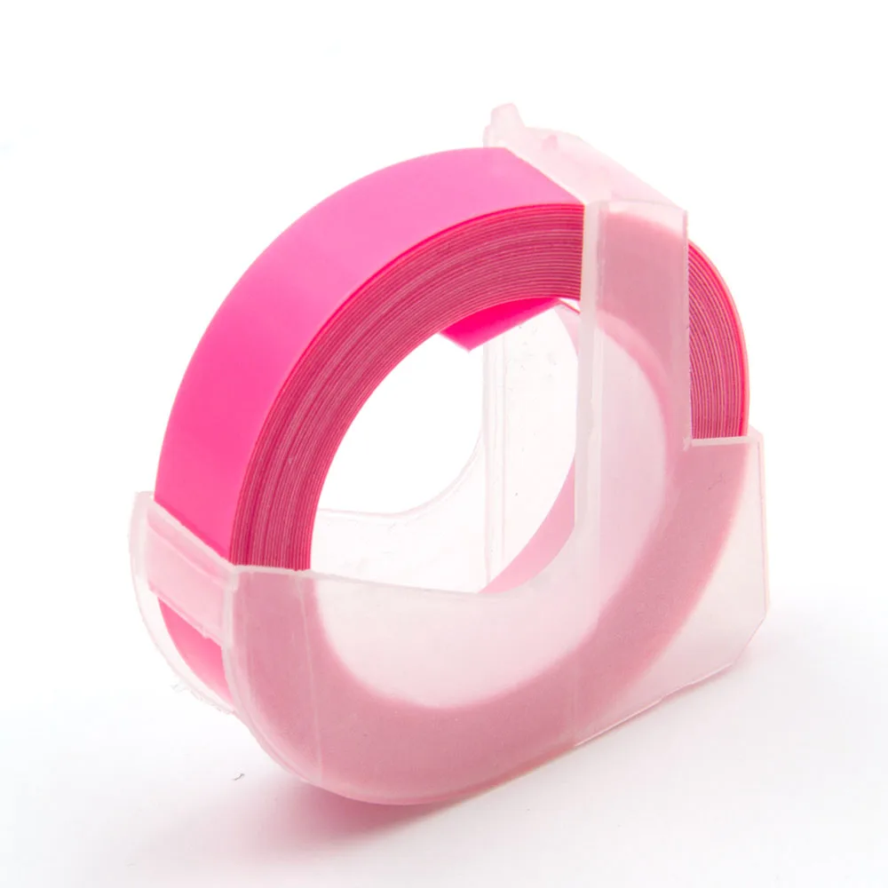 Absonic 16 цветов 9 мм* 3 м Dymo 3D пластиковая Dymo лента с тиснением для тиснения этикеток производитель ПВХ DYMO M1011 1610 1595 1540 Motex E101 - Цвет: Fuorescent  Pink