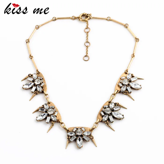 Vintage Erstellt Kristall Blume Niet Parfüm Frauen Halsband Halskette KUSS MICH Berühmte Marke Schmuck Vintage Erstellt Kristall Blume Niet Parfüm Frauen Halsband Halskette KUSS MICH Berühmte Marke Schmuck