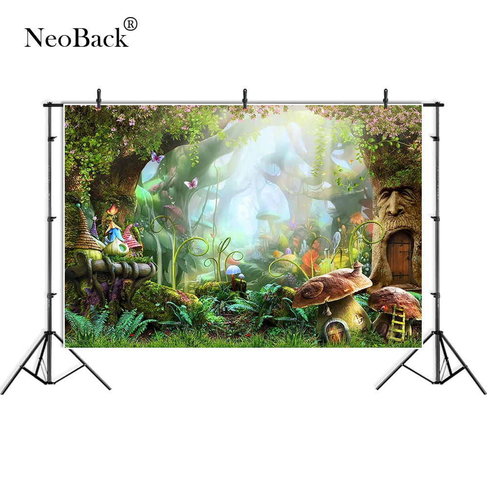 

NeoBack Fairy Tale Children Photo Background Photography Backdrop Dream Magic Forest Backgrounds for Photo Studio Castle P4035